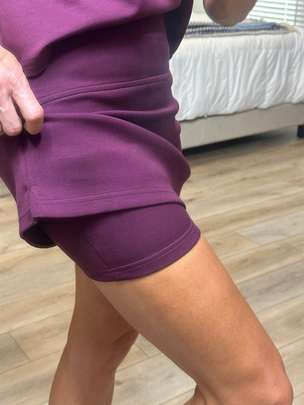SCUBA MODAL SKORT--MAROON