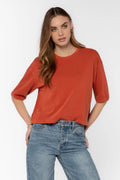 VELVET HEART ELIAS COTTON TEE--BRICK