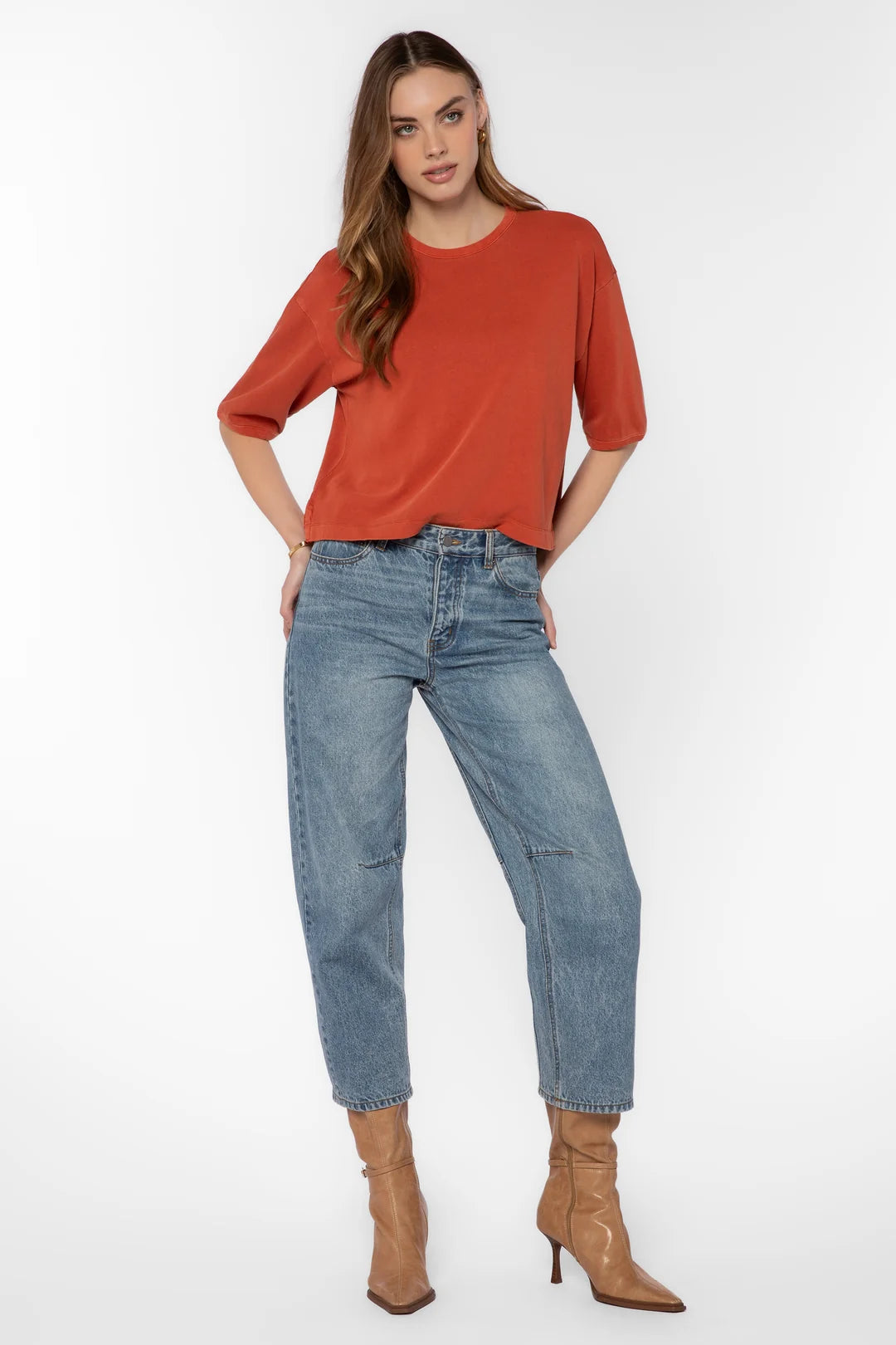 VELVET HEART ELIAS COTTON TEE--BRICK