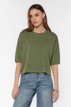 VELVET HEART ELIAS COTTON TEE--GRASS
