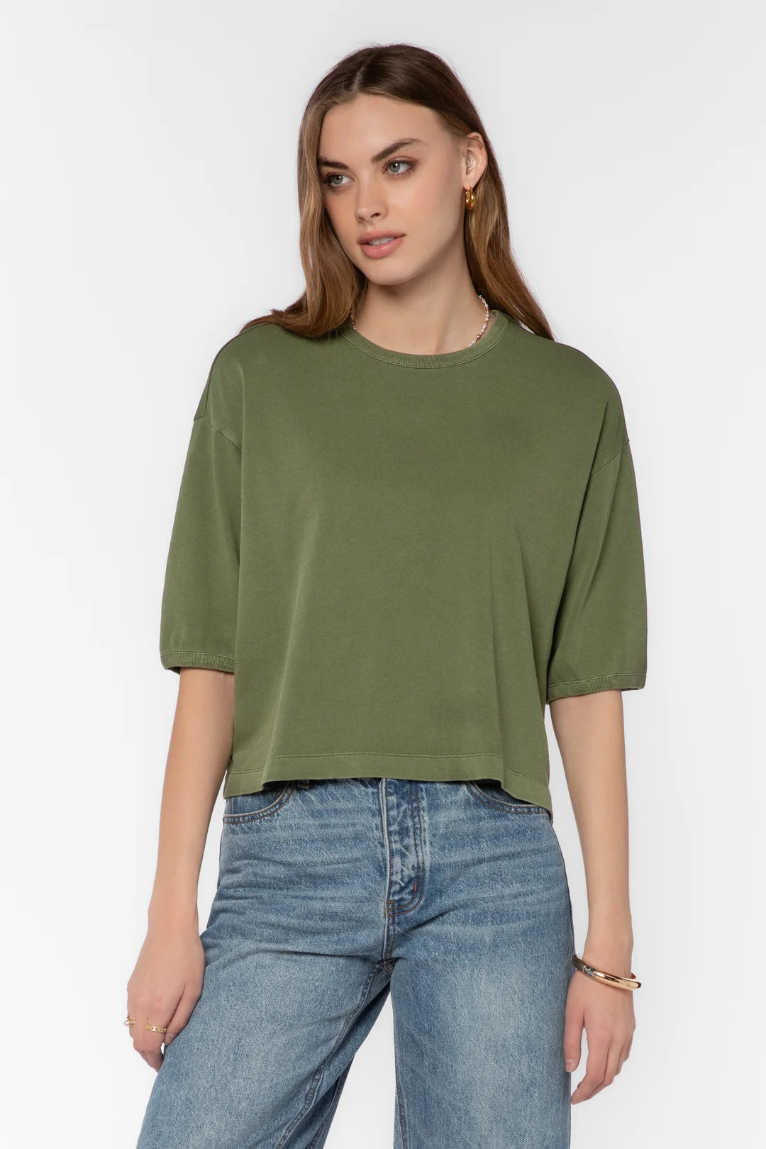 VELVET HEART ELIAS COTTON TEE--GRASS
