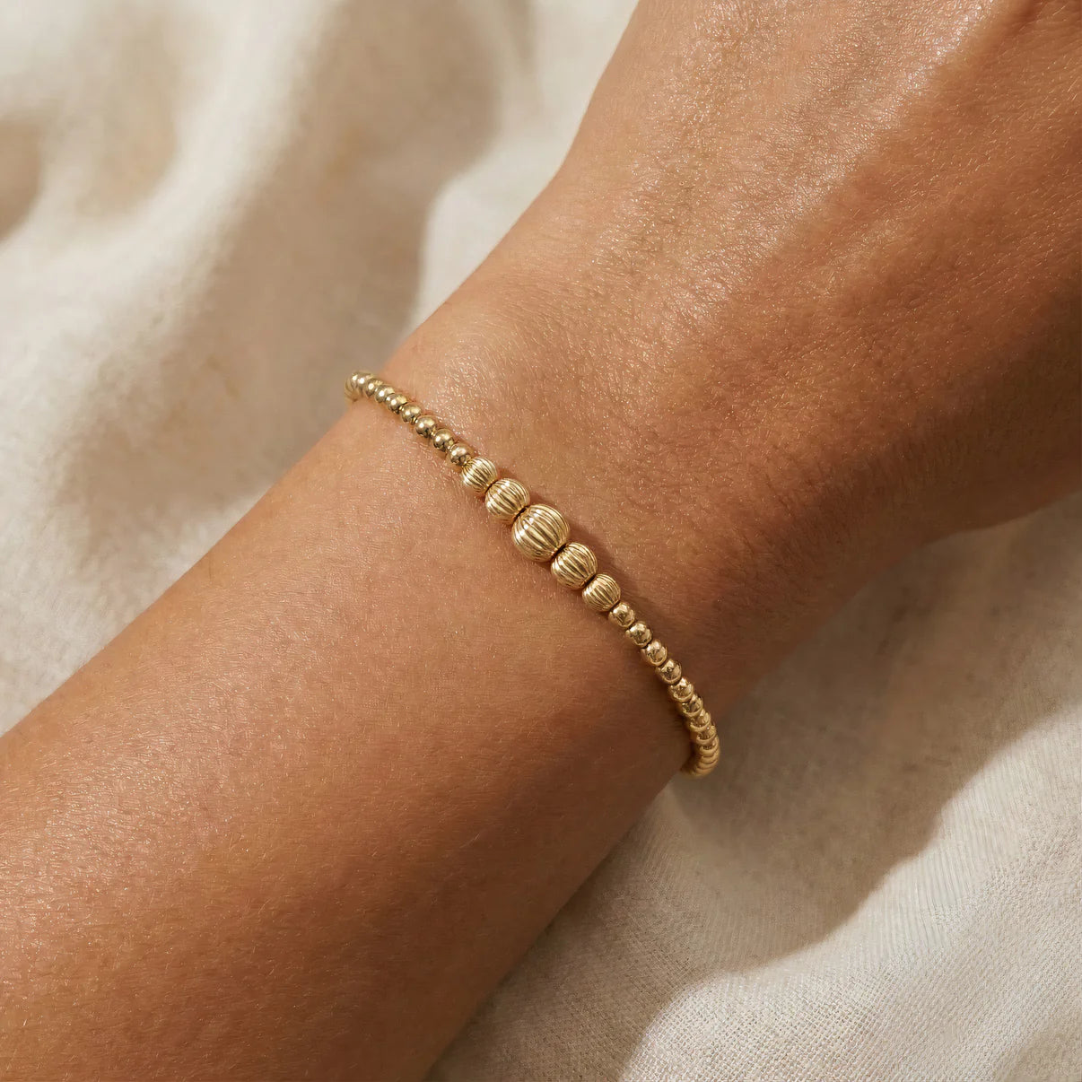 VICTORIA GOLD FILLED BEADED BRACELET