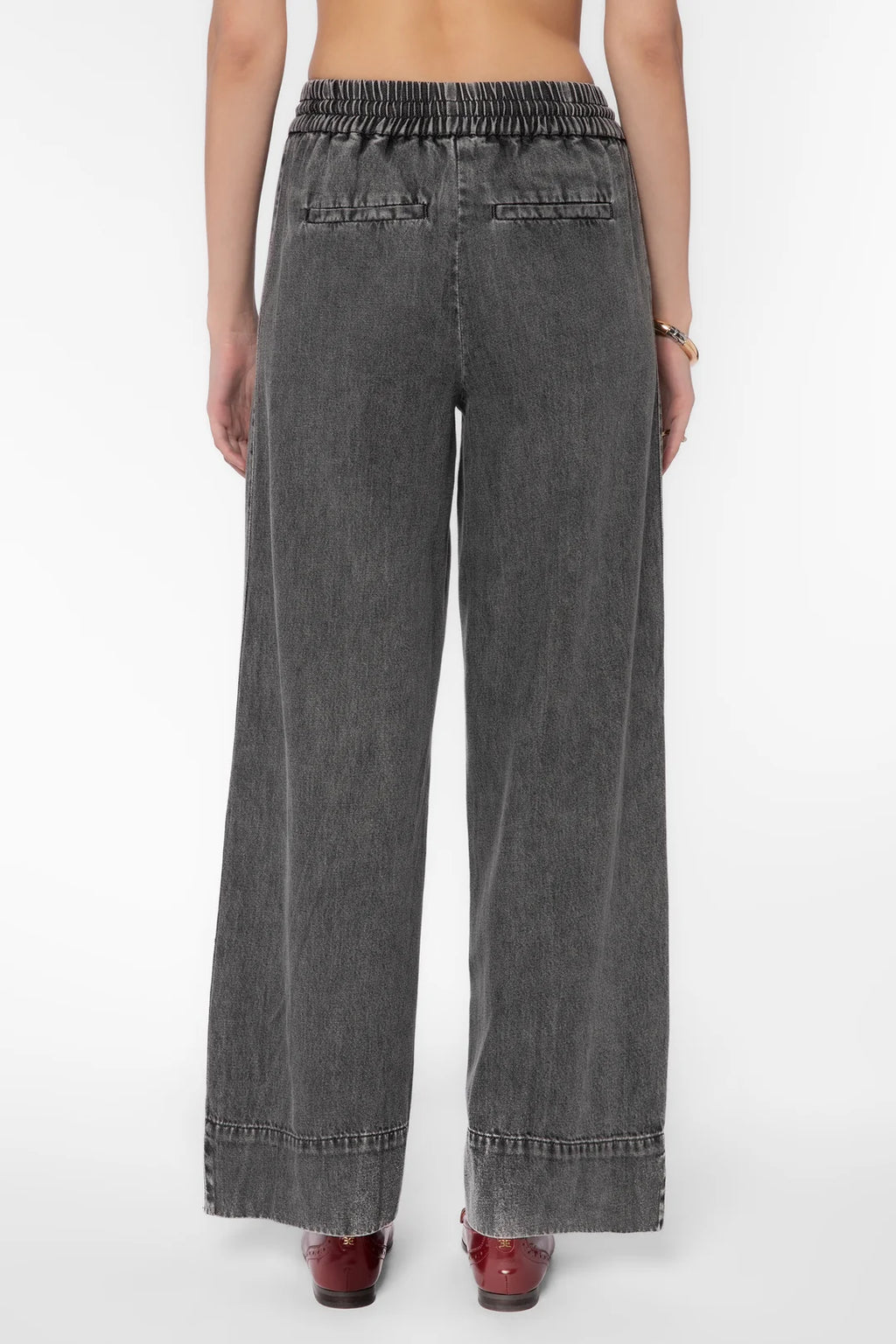 TENCEL HEART JEROME TENCEL PANTS--GREY ACID WASH