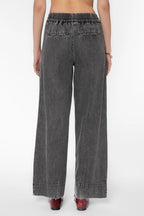 TENCEL HEART JEROME TENCEL PANTS--GREY ACID WASH