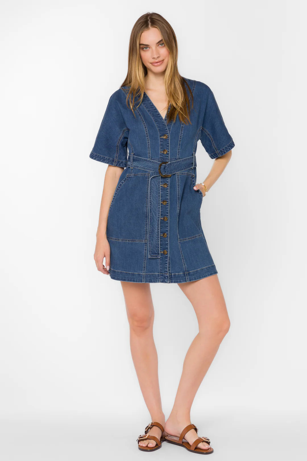 VELVET HEART KAULANA VINTAGE HAVANA DRESS--DENIM
