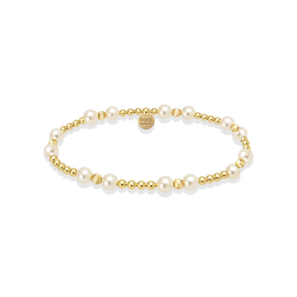 KIMBERLY GOLD FILLED BEADED BRACELET WITH PEARLS