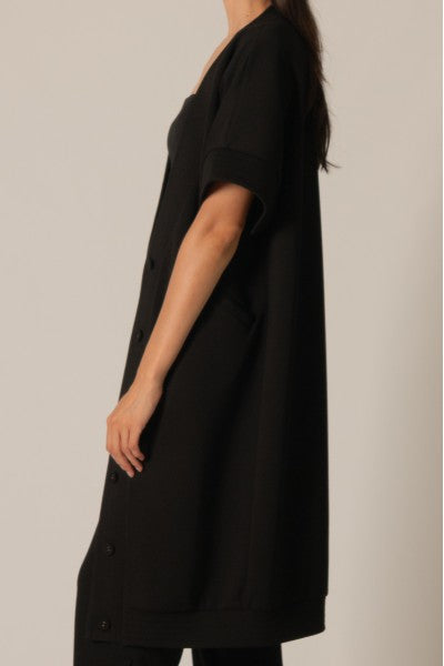 SCUBA MODAL LONG CARDIGAN--BLACK