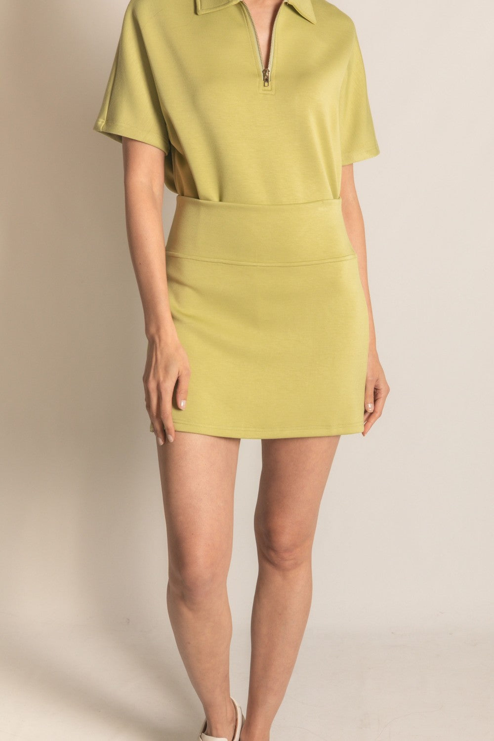 SCUBA MODAL SLEEVELESS TOP--LEMON GRASS