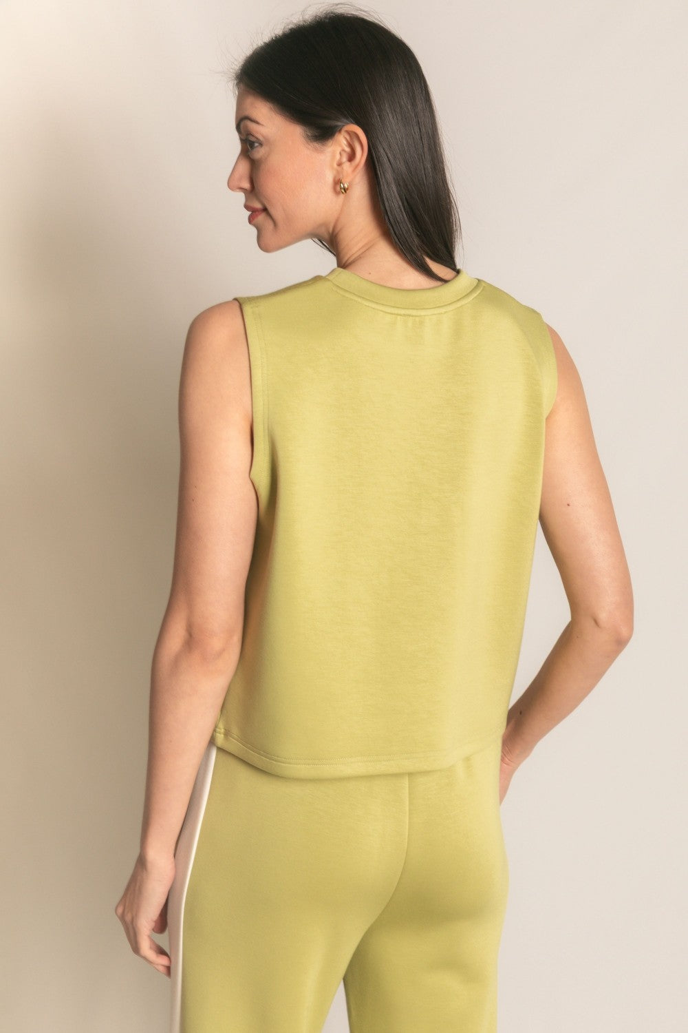 SCUBA MODAL SLEEVELESS TOP--LEMON GRASS