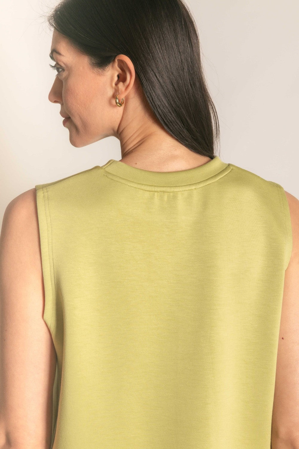 SCUBA MODAL SLEEVELESS TOP--LEMON GRASS