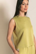 SCUBA MODAL SLEEVELESS TOP--LEMON GRASS