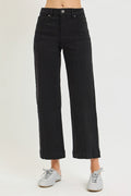TC HIGH RISE CROP WIDE PANTS--BLACK
