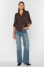 VELVET HEART RILEY LS SHIRT--WALNUT