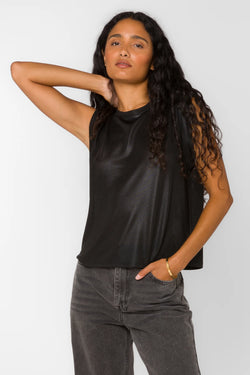 VELVET HEART ROSSIN METALLIC TOP--BLACK