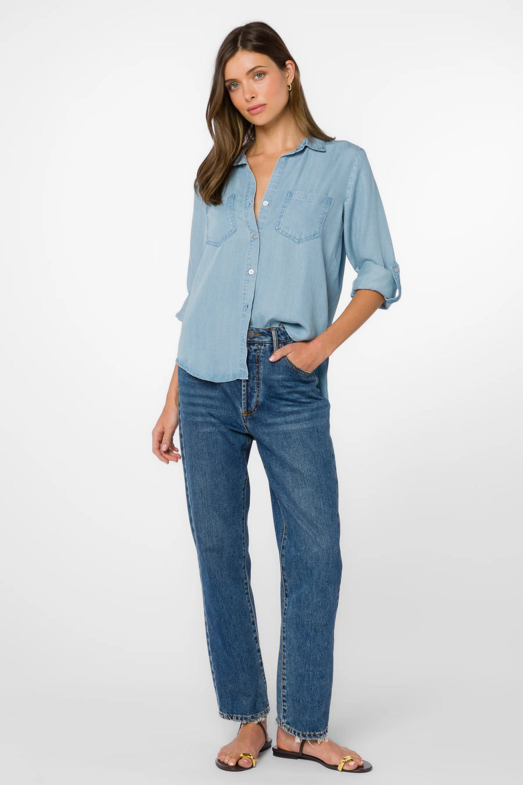 VELVET HEART SIRENA TENCEL TOP--CLASSIC INDIGO