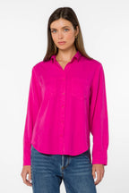 VELVET HEART SIRENA TENCEL TOP--FUCSHIA FLAMBE