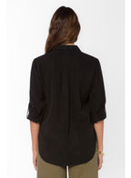 VELVET HEART SIRENA LS SHIRT--BLACK