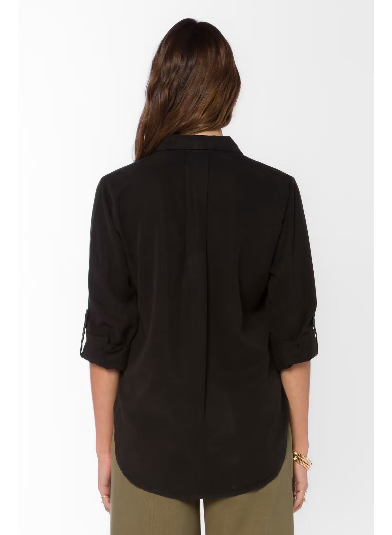 VELVET HEART SIRENA LS SHIRT--BLACK