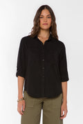 VELVET HEART SIRENA LS SHIRT--BLACK