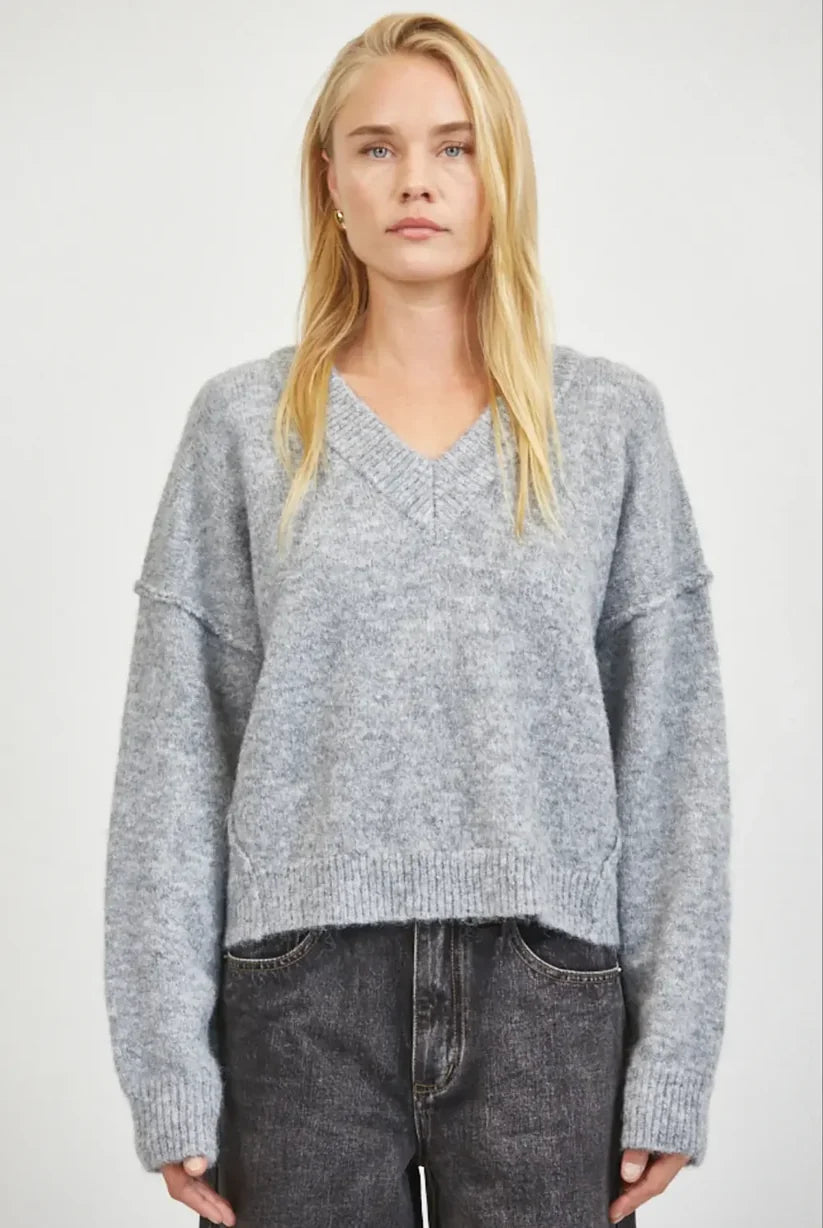 BRAYLEE SWEATER--H. GREY