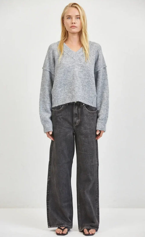 BRAYLEE SWEATER--H. GREY