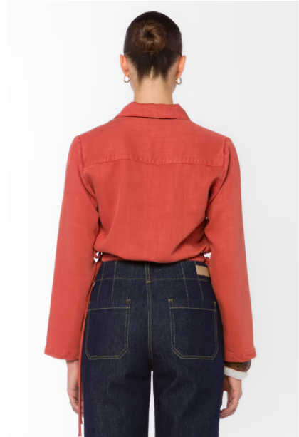 VELVET HEART HARVEY TENCEL DENIM TOP--BURNT BRICK