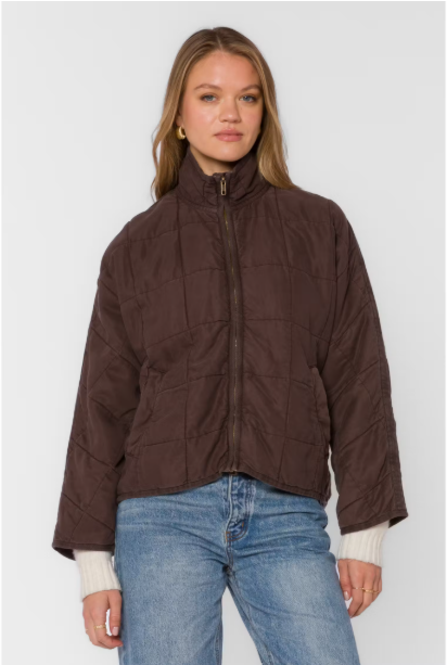 VELVET HEART TOBY QUILTED JACKET--BROWN