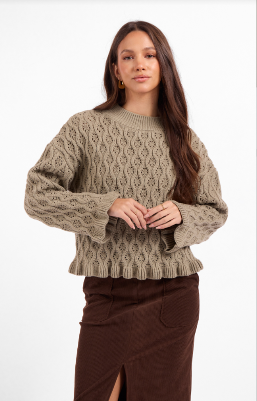 ELDERFLOWER SWEATER--SAGE