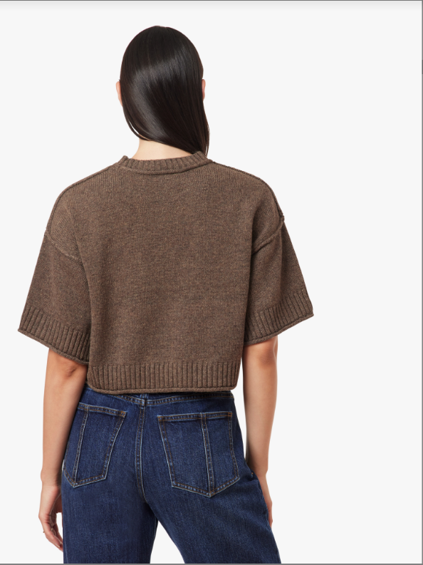 CREWNECK SWEATER--HEATHER MOCHA