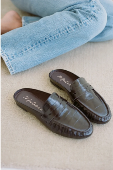 PORTA PENNY LOAFER MULE--ESPRESSO