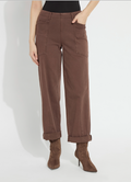 LYSSE PENELOPE CURVED CUFFED PANT--ANTIQUE WASH COCOA