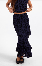 BEGONIA MESH SKIRT--NAVY BLACK