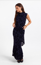 BEGONIA MESH SKIRT--NAVY BLACK