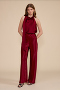 JEIEL SATIN BIAS PANT--MERLOT