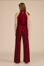 JEIEL SATIN BIAS PANT--MERLOT
