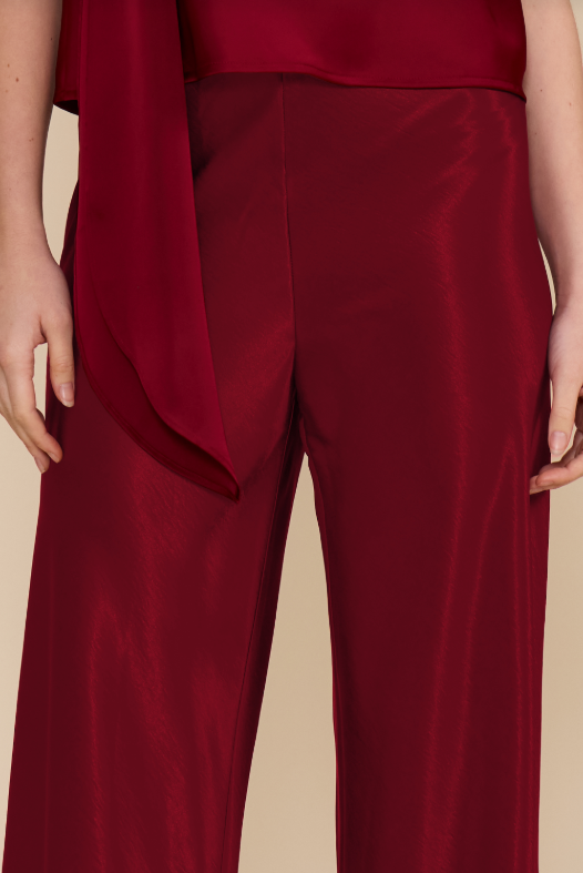 JEIEL SATIN BIAS PANT--MERLOT