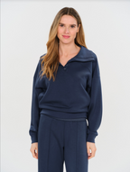 SCUBA 1/4 ZIP UP JACKET--NAVY