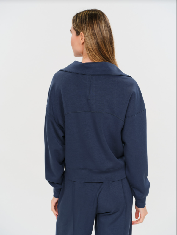 SCUBA 1/4 ZIP UP JACKET--NAVY