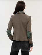 CLARRISA MIXED MEDIA DENIM JACKET--LEXINGTON CHECK