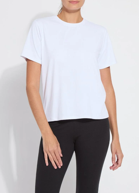 LYSSE PERFECT BOX-CUT TEE--WHITE