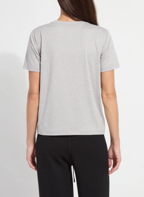 LYSSE PERFECT BOX CUT TEE--LT. GREY
