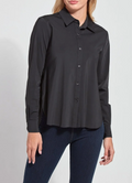 LYSSE CONNIE SLIM BUTTON DOWN--BLACK
