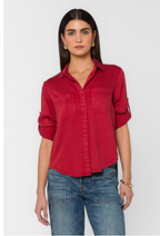 VELVET HEART RILEY LS TOP--FESTIVE RED