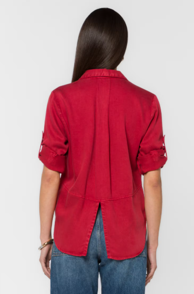 VELVET HEART RILEY LS TOP--FESTIVE RED