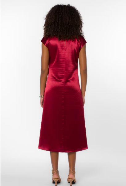 VELVET HEART AZARIA SHORT SLEEVE DRESS--RED ROSE