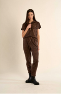 LEOPARD BROWN KNITTED PANTS