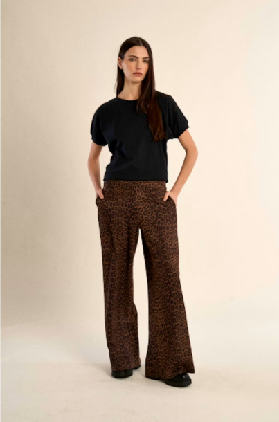 LEOPARD BROWN PULL ON PANT