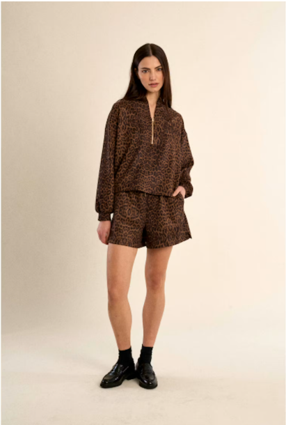 LEOPARD BROWN LS SWEATSHIRT