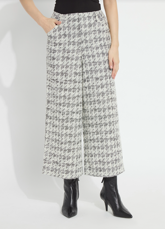 LYSSE SLYVINNE TWEED CROP PALAZZO PANT