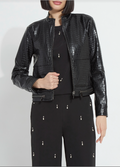 LYSSE YARA CROC LEATHER MOTO JACKET--BLACK